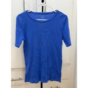 J.Crew Perfect Fit Blue Crew Neck Top Short Sleeve Women’s M